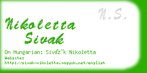 nikoletta sivak business card